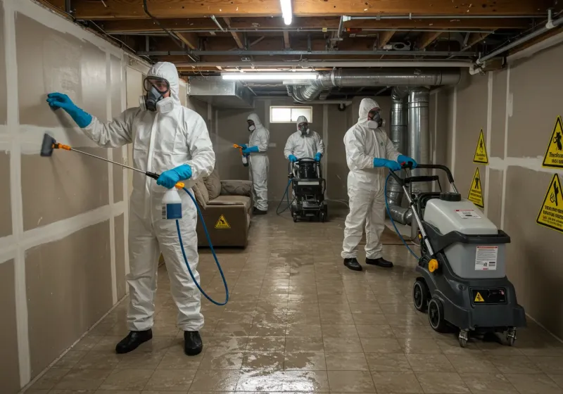 Basement Moisture Removal and Structural Drying process in Beaver Falls, PA